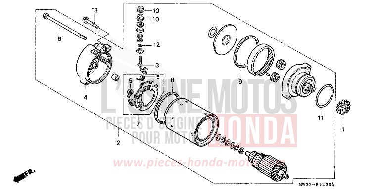 STARTING MOTOR for CB Seven Fifty CANDY WAVE BLUE (PB161) from 1994